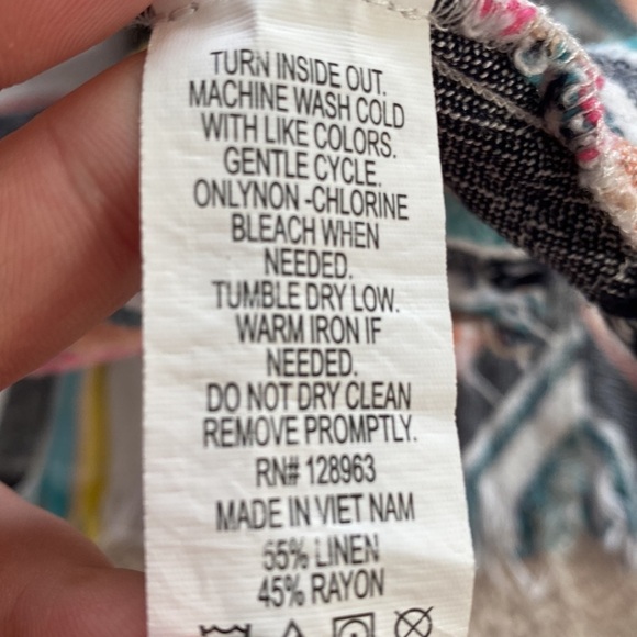 Indigo Rein Size XL Lenin Blend Raw Hem Open Back Tank Top - Picture 4 of 5